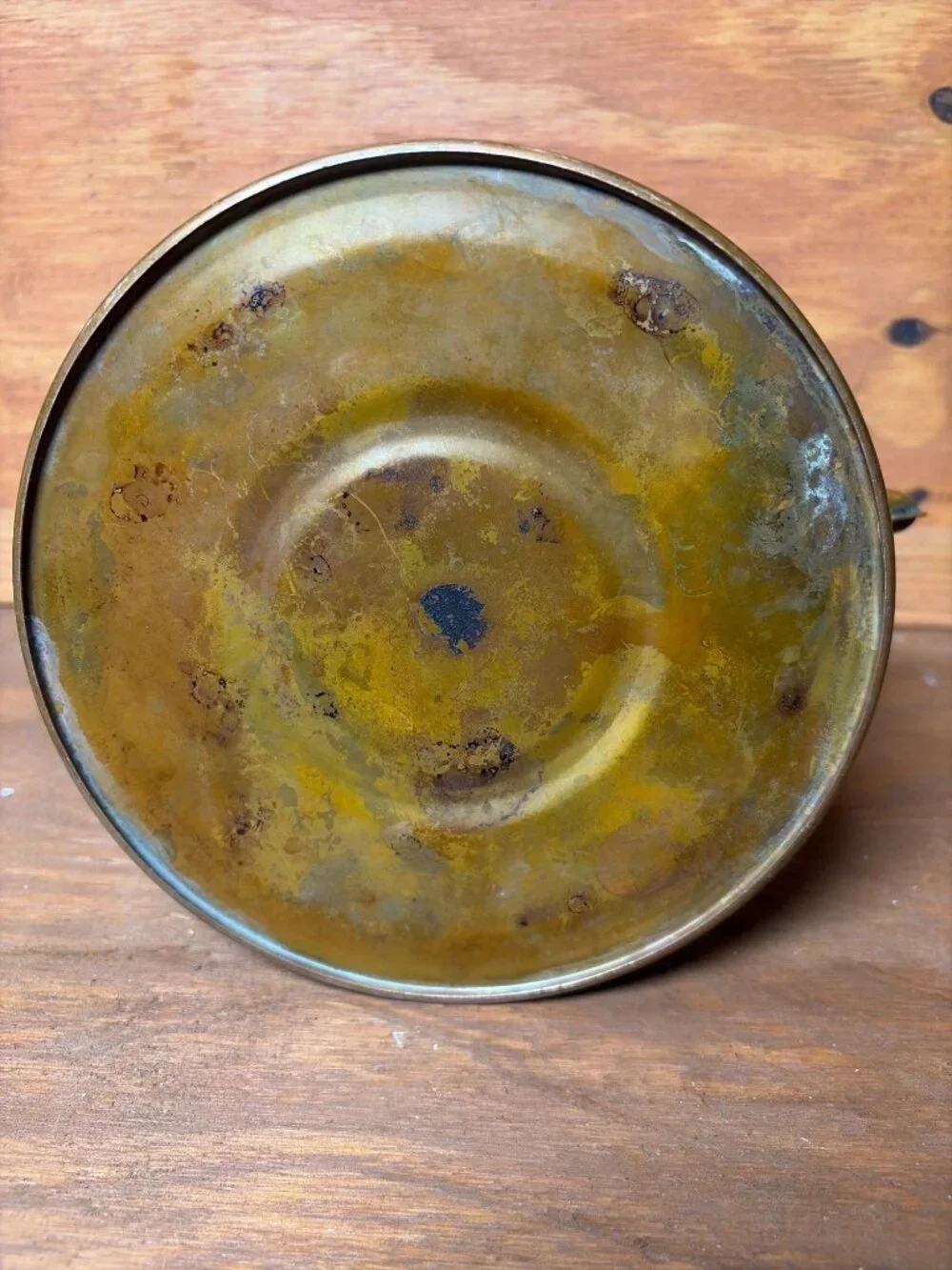 Vintage Dimpled Copper/Brass Teapot Ceramic Handle & Knob - *READ*